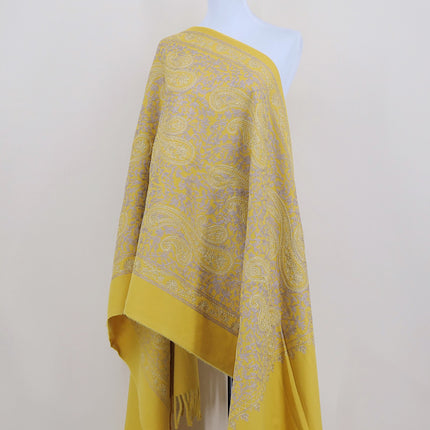Autumn and Winter 450g Thick Gold Thread Large Cashew Embroidered Flower Scarf Ethnic Style Mother Style Imitation Cashmere Warm Shawl Cloak