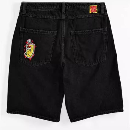 Cross-border E-commerce Skateboard Denim Shorts Washed Denim Shorts Men's Summer Loose Retro Trendy Brand Casual Shorts