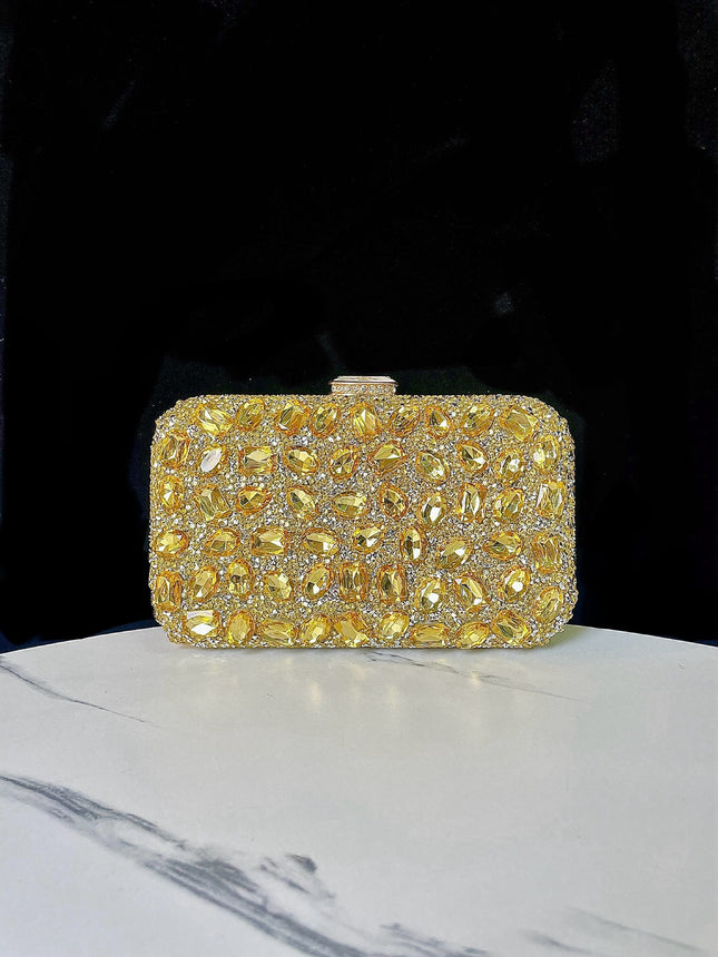New Cross-border Foreign Trade Shining Bag Diamond-encrusted Clutch Bag Evening Bag Wedding Banquet Bag Small Square Bag Women's Bag