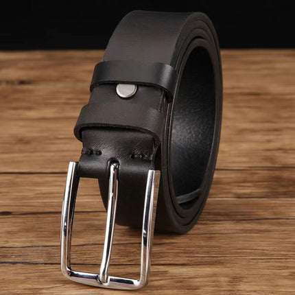 Fortray Leather Belt First Layer Cowhide Men's Genuine Pure Leather Buckle Belt Men's High-End Trouser Belt 23 Business