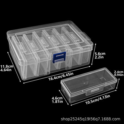 Transparent Rectangular Plastic Box DIY Pill Seed Beads Jewelry Nail Art Classification Material Storage and Organization Box