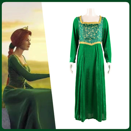 Shrek cos suit Princess Fiona's green dress cosplay anime costume
