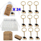 Keychain+cardboard+gauze bag / Doctoral hat c style 24set