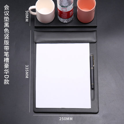 High-End Leather Hotel A4 Writing Board with Magnetic Buckle, Leather Coaster, Folder, Signing Document Board, Can Be Printed with Logo