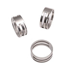 14# stainless steel ring band, 19# inner diameter 19mm, outer diameter 21mm, steel color, 1 piece/pack