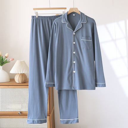 Pure Cotton Brushed Couple Pajamas for Men, Spring, Autumn and Winter Warm Long-Sleeved Women's Home Suits, Loose Cotton, Can Be Worn Outside