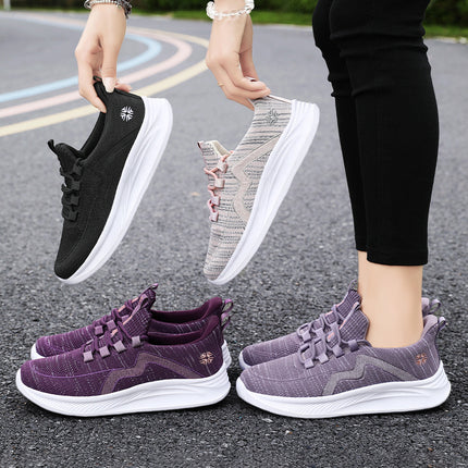 Summer New Style Walking Shoes, Shallow-Mouthed Women's Shoes, Casual Running Shoes, Comfortable Mom Shoes, Breathable Middle-Aged and Elderly Sports Shoes