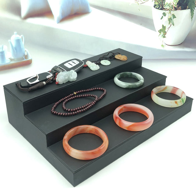 Live Broadcast Stage Leather Jade Jewelry Three-Layer Jewelry Rack Counter Jewelry and Toys Organizing Display Display Props Display Rack