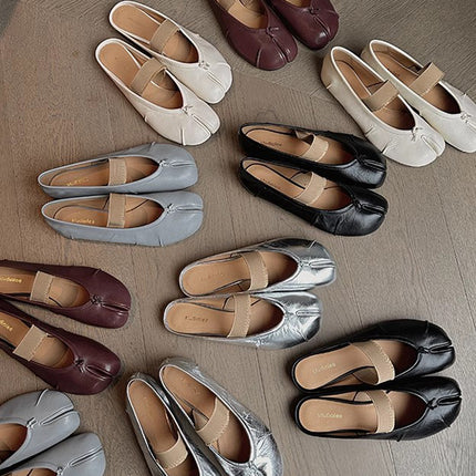 Grape Mom studiolee Berlin Dreamland ~ Sheepskin Version Fashionable Soft split toe shoes women's ballet trotters