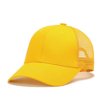Amazon Cross-Border Pure Cotton Mesh Cap with Logo, Six-Panel Promotional Cap with Custom Printing, Travel Cap with Embroidery, Sunshade and Sun Protection Cap