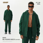 Dark green-zipper sweater / S