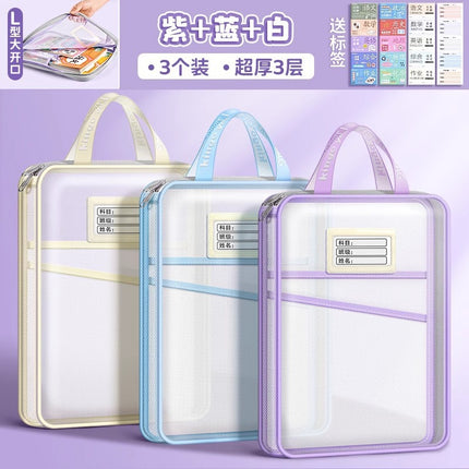 2025 Subject Bag Student-Specific Storage Bag Large Capacity Transparent Document Bag Subject Homework Bag Classification Subject