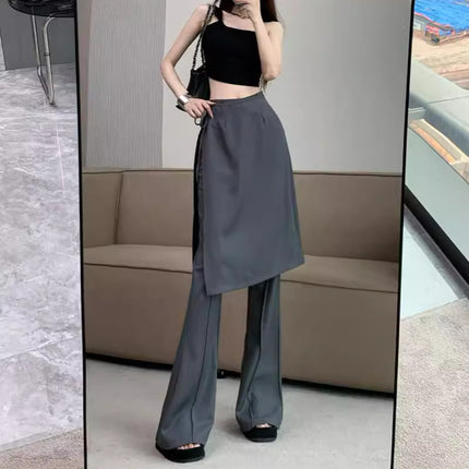 Korean Style High Waist Design Sense Dress Pants Detachable Fart Curtain Culottes Loose Wide Leg Fashionable Casual Trousers for Children