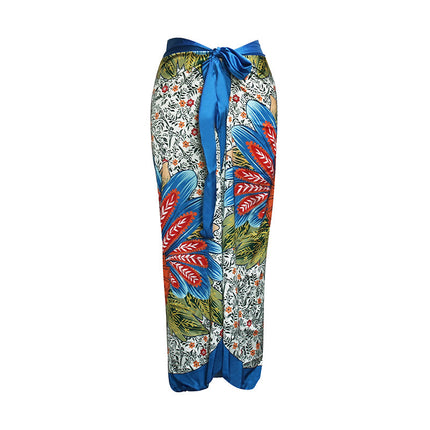 2024 New French lace-up swimsuit women's hot spring beach vacation one-piece bikini sexy printed suit swimsuit