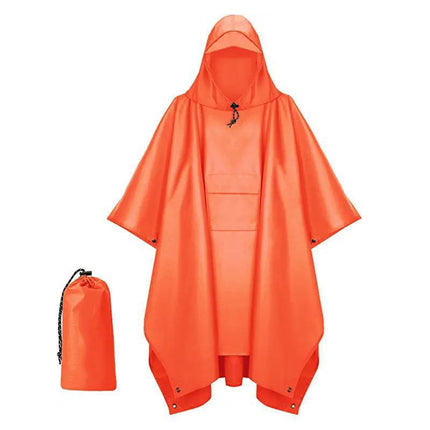 Camouflage Square Raincoat Outdoor Multifunctional Three-in-One Raincoat Mountaineering Camping Mat Canopy Poncho Adult Poncho