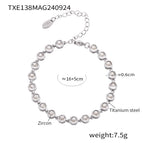 TXE138-Steel White Zircon Bracelet
