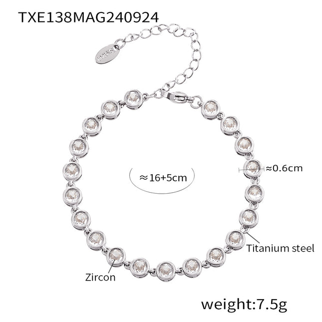 INS Internet Celebrity Bohemian Zircon Bracelet Simple Advanced Dopamine Necklace Advanced Temperament Jewelry suit