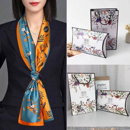 [Gift Box] Thin Scarf Autumn Fashion Joker Small Long Scarf Gift Box for Mother Elder Teacher