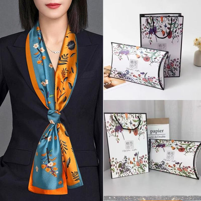 [Gift Box] Thin Scarf Autumn Fashion Joker Small Long Scarf Gift Box for Mother Elder Teacher
