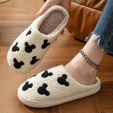 Fashion House Slippers for Women Men Winter Warm Home Comfy Shoes Cute Cartoon Indoor Slides Soft Sole Shoes Christmas Gifts