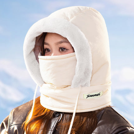 Hat Autumn and Winter Windproof Cycling Women's fleece-lined Thickened Mask Headgear Warm Northeast Cold-proof Lei Feng Hat Men's Winter