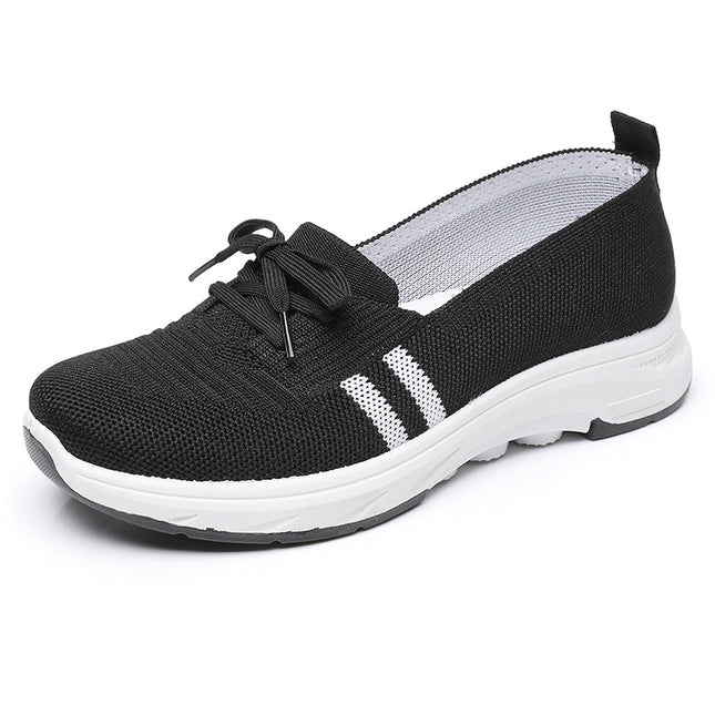 Shoes for Women Spring & Fall New Cloth Shoes Women's Flats Breathable Shallow Mouth Flats Casual Shoes Soft Sole Non-Slip Mother's Walking Shoes