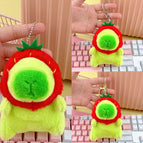 Bead chain style / Green strawberry hat capibala