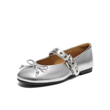 Sheepskin Version-French Bow Flats Ballet Mary Jane Shoes for Women, Super Soft and Comfortable Flats Flats Shoes for Women