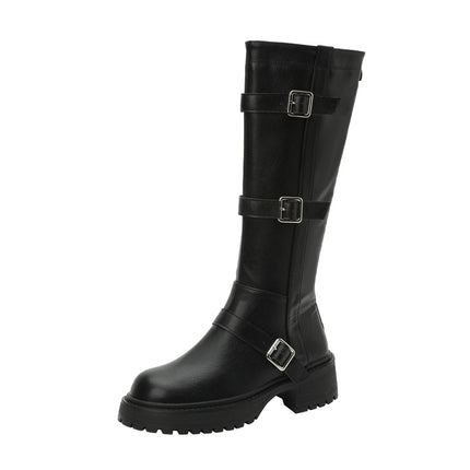 Cowhide version ~ Maillard wind boots women's summer small thick bottom boots 2025 new high knight boots