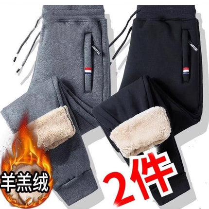 Construction Site Wear-Resistant Fleece-Lined Casual Pants Men's Cashmere Pants Loose Sports Pants Autumn and Winter Thickened Large Size Sweatpants