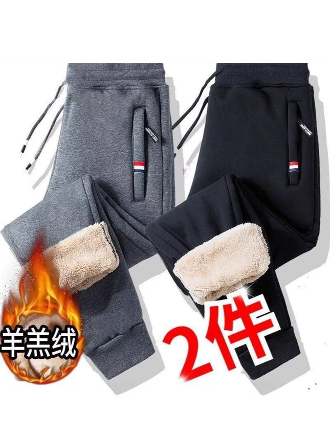 Construction Site Wear-Resistant Fleece-Lined Casual Pants Men's Cashmere Pants Loose Sports Pants Autumn and Winter Thickened Large Size Sweatpants