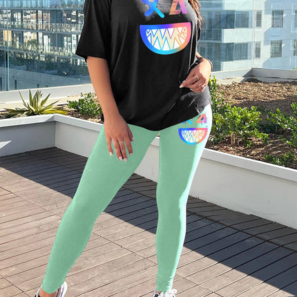 Fashion Joker Short Sleeve Leggings suit