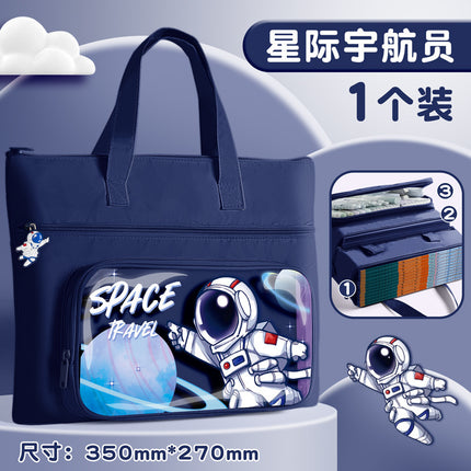 Student Handbag Tuttor Learning Carrying Book Bag Primary School Student Canvas Bag Learning Supplies Children Girl Homework File Bag