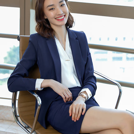 Professional Vest Set Hotel Catering Front Desk Cashier Waiter High-end Temperament Work Dress Dress Autumn and Winter