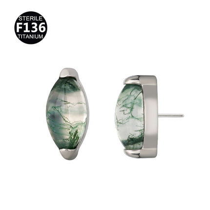 F136 titanium alloy natural stone 0.9 teeth horse eye puncture lip ear nail tongue nail foreign trade hot factory in stock wholesale