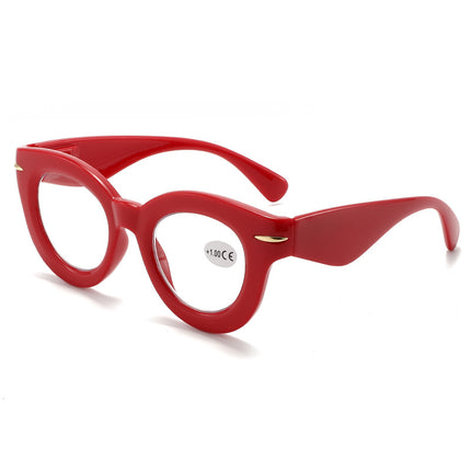 European and American New Style Thick Frame Personalized Reading Glasses, Fashionable Cat-Eye Glasses, Anti-Blue Light Reading Glasses, Unisex