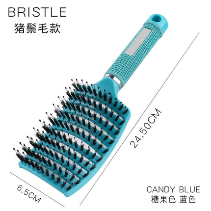 Factory Direct sales bristle big curved comb fluffy curly hair shape comb household hair massage comb oil head rib comb