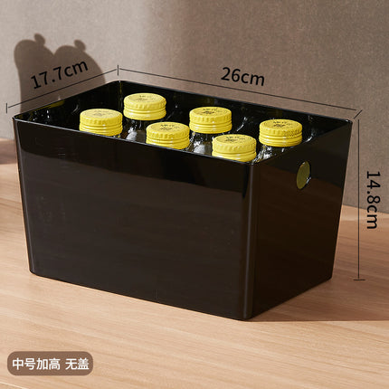 Household black PET storage box sundry basket dormitory storage kitchen multi-function basket finishing storage wholesale