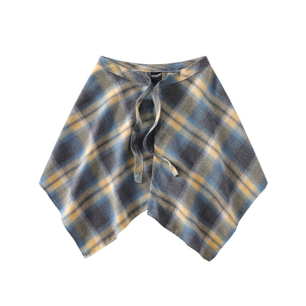 A generation of hair folding artifact color plaid fart curtain one-piece lace-up high street irregular hem Joker skirt