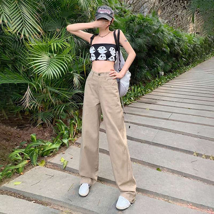 City Stroll Wide-Leg White Denim Cropped Pants Extended Length Dropshipping