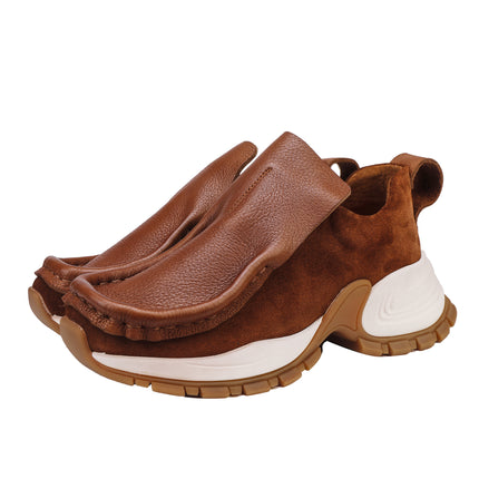 Sports Shoes for Women 2025 Autum New Women's Shoes Accessible Luxury High-End First-Layer Cowhide Slip-On Casual Shoes