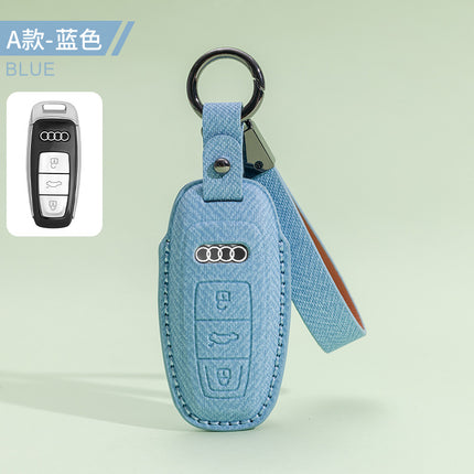 Suitable for Audi A6L Key Cover A8 Male A4L Male A7A3 Female Q3 Car Q5L Cowhide Q8 Shell Q7 Buckle Q2L Special Buckle
