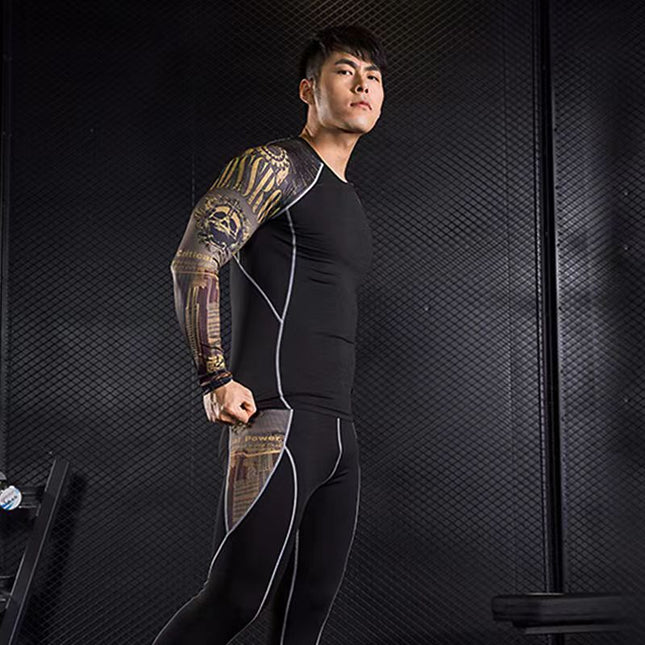 Sports tights long-sleeved men's quick-drying breathable workout clothes outdoor basketball cycling running training Sports bottoming clothes