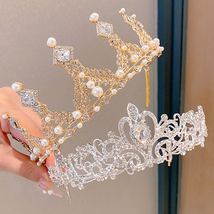 Birthday Crown Girls Headwear Kidsren Princess Classy Crown Girls Hairpin Hairband Little Girl Hair Accessories Headband