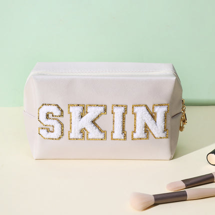 Ins Style Simple New Cosmetic Bag Women Hand Portable Square Waterproof Simple Travel Toiletry Storage Bag