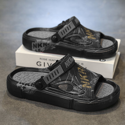 Coconut Slippers for Men's Summer Outer Wear for Teenagers, Thick-Soled Casual Sports Seaside Beach Sandals