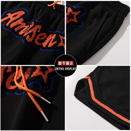 Men's Summer Sports Shorts Street Fashion Brand Mesh Basketball Oversize Design Loose Casual Straight-Leg Shorts