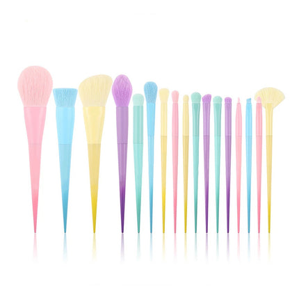New Cross-Border Makeup Brush Set 17 Candy-Colorfuled Macaron Colorful Brush Loose Powder Brush Eyebrow Brush Factory Direct Sale