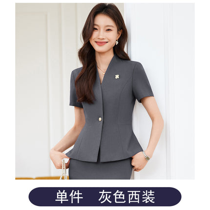 High-end Suit suit Women's Summer Thin Temperament Beauty Salon Front Desk Tooling Jacket Light Medical Beauty Jewelry Store Work Clothes
