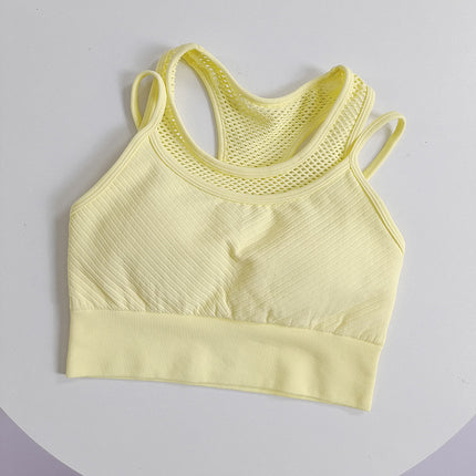 Fake Two-Piece One-Piece Sports Underwear Women's Shockproof Collar Running Pilates Training Bra Fitness Vest